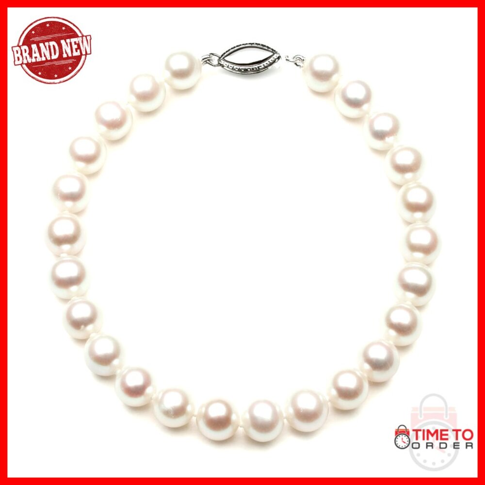 Sterling Silver Freshwater Pearl Bracelet, 7 Inch, Fishhook Clasp, Gift Box